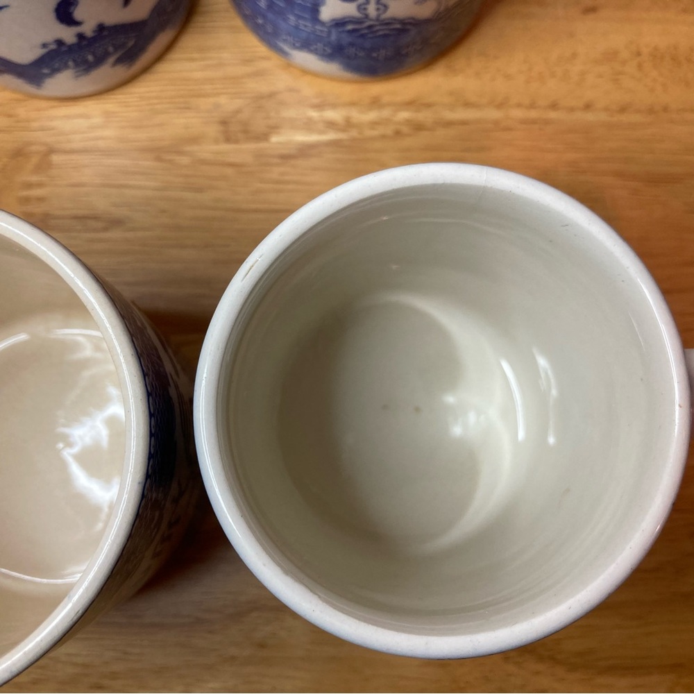 Lot of 4 Blue Willow Coffee Cups Mugs Japan Vintage - Picture 9 of 15